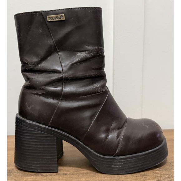 Mudd Shoes - Vintage 90s/Y2k Mudd Lennox Brown Chunky Platform Bratz Goth  Ankle Boots 6.5